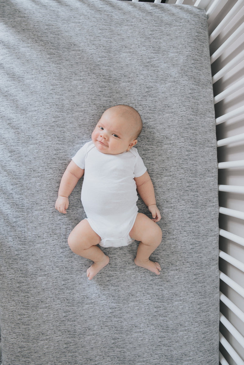 Copper Pearl Premium Knit Fitted Crib Sheet | Asher