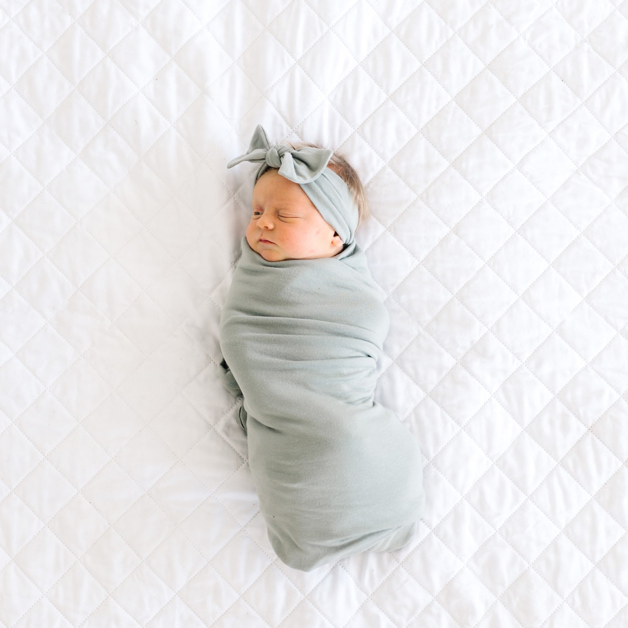 Copper Pearl Knit Swaddle Blanket | Stone