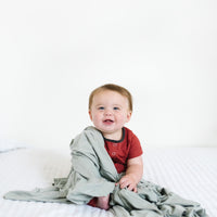Copper Pearl Knit Swaddle Blanket | Stone