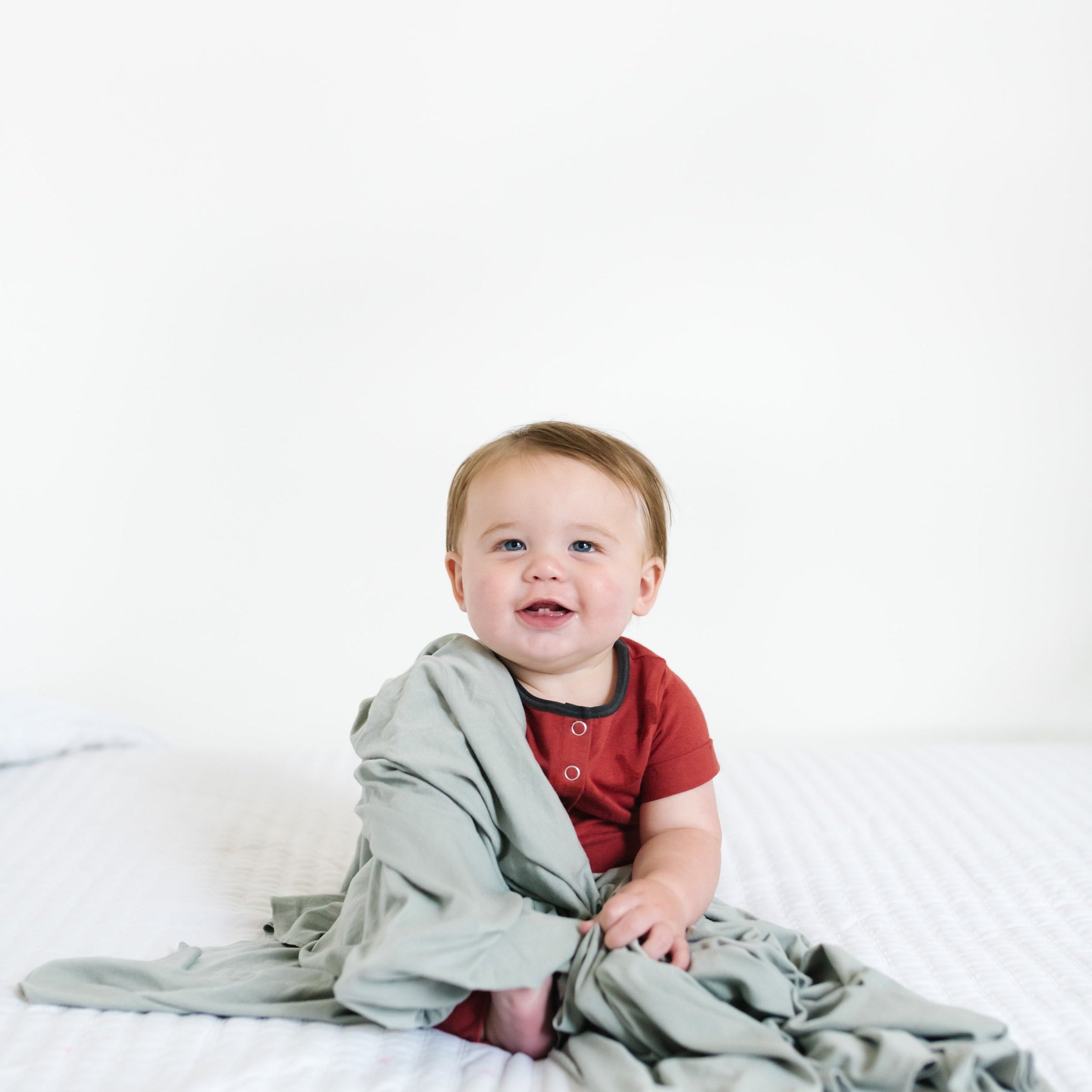 Copper Pearl Knit Swaddle Blanket | Stone