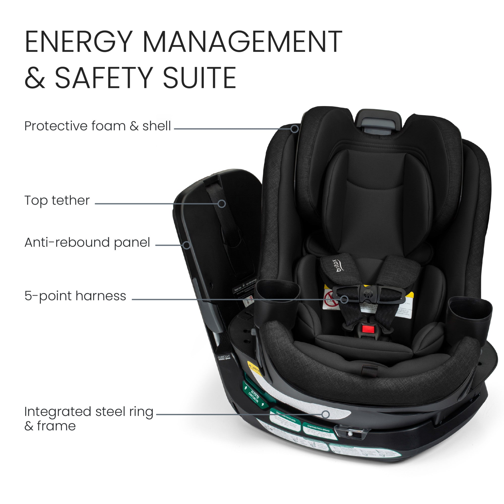 britax car seat rotating Britax Galaxy360 Slim Rotating Convertible Car Seat (Raven Black)