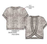 Paper Flower Distressed Animal Print Top With Crossed Back