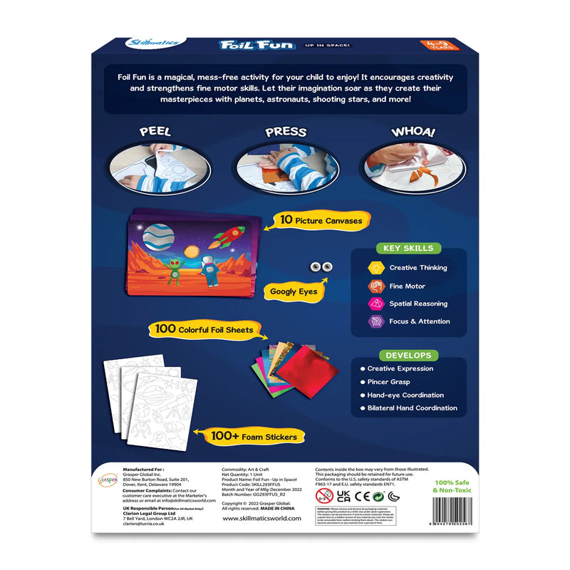 Skillmatics Foil Fun: Up in Space |  No Mess Art Kit (ages 4-9)