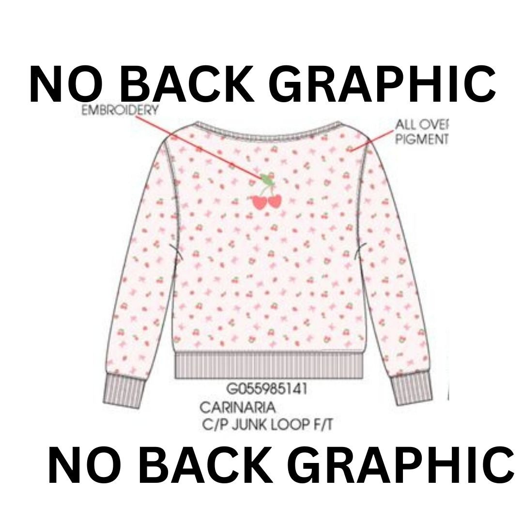 Paper Flower Micro Berry All Over Print Sweatshirt - No Back Graphic