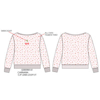 Paper Flower Micro Berry All Over Print Sweatshirt - No Back Graphic