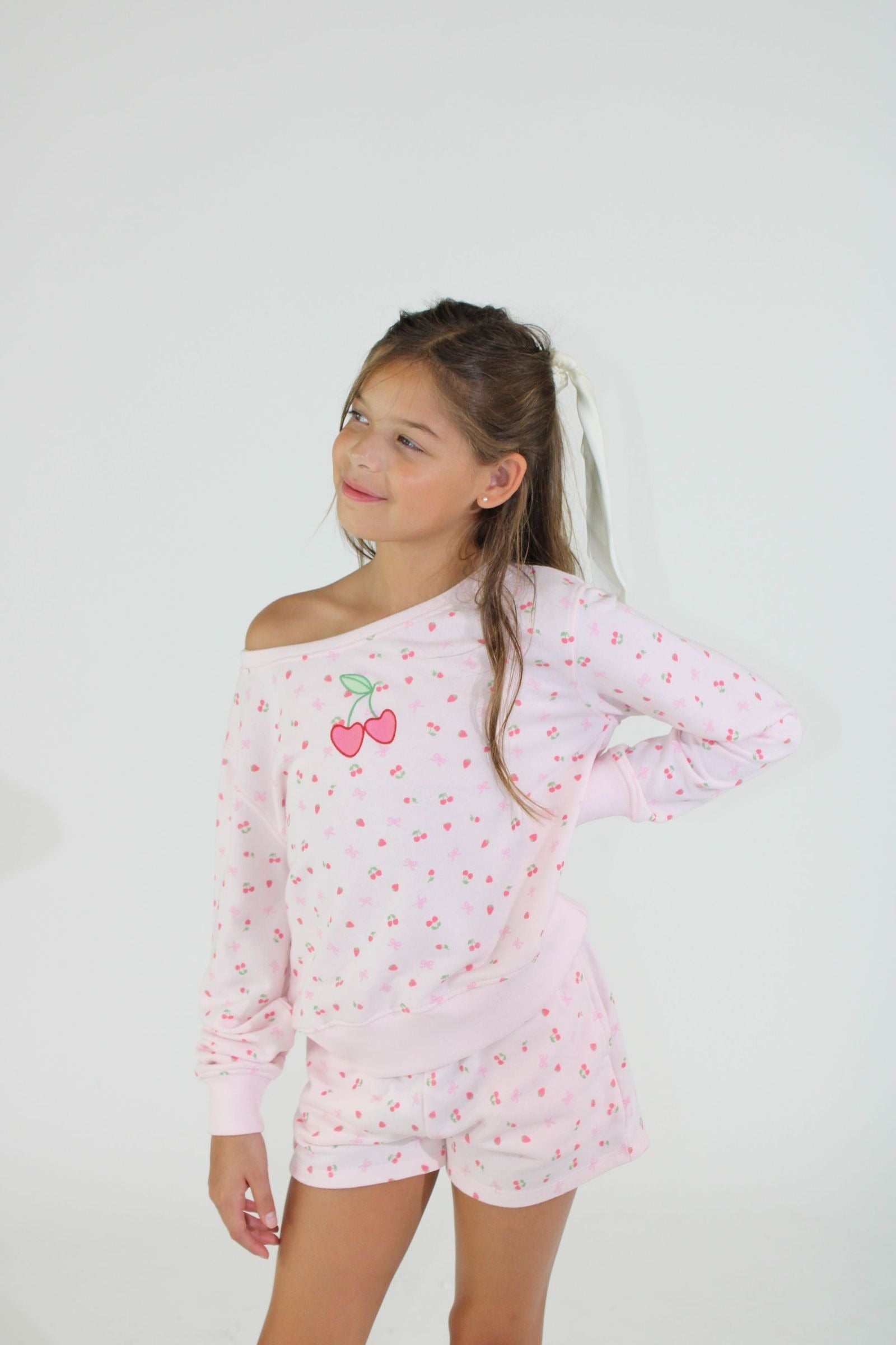 Paper Flower Micro Berry All Over Print Sweatshirt - No Back Graphic