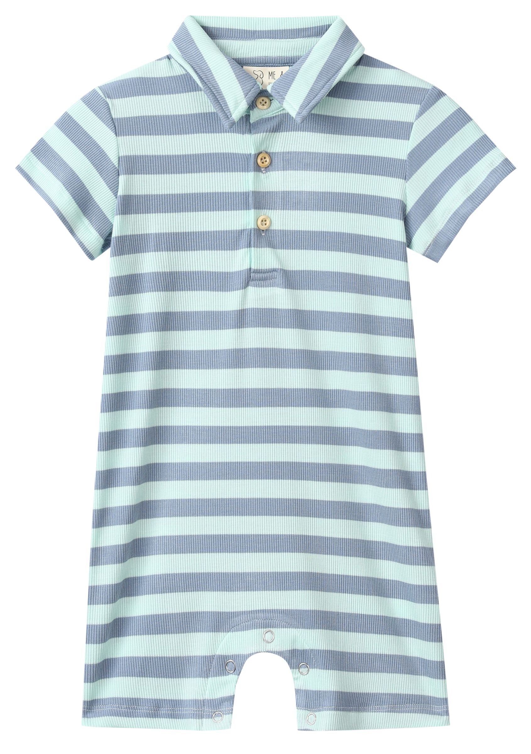 Me & Henry Drift Romper | Chambray/Blue Stripe