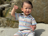 Me & Henry Drift Romper | Peach Multi Stripe