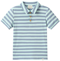 Me & Henry Shipping Polo | Pale Chambray/Blue Stripe