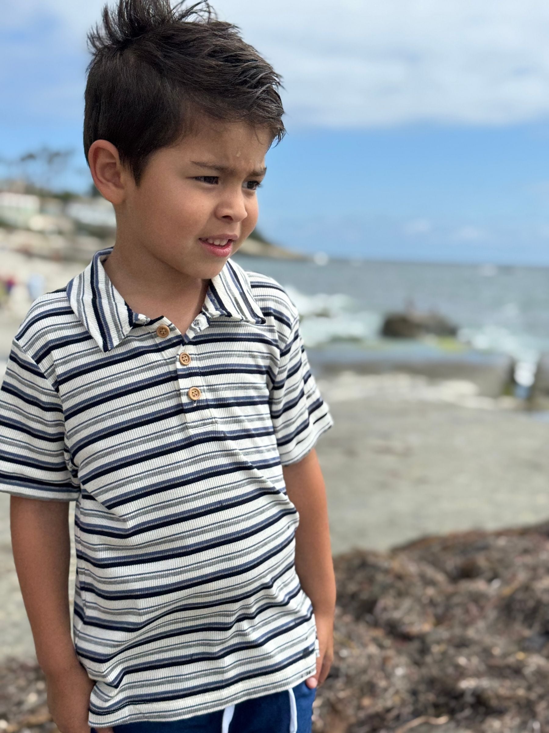 Me & Henry Shipping Polo | Navy Multi Stripe