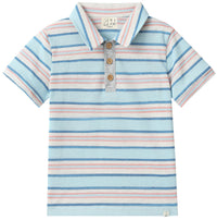 Me & Henry Polreath Polo | Blue/Pink Stripe
