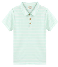 Me & Henry Starboard Printed Polo | Mint Stripe