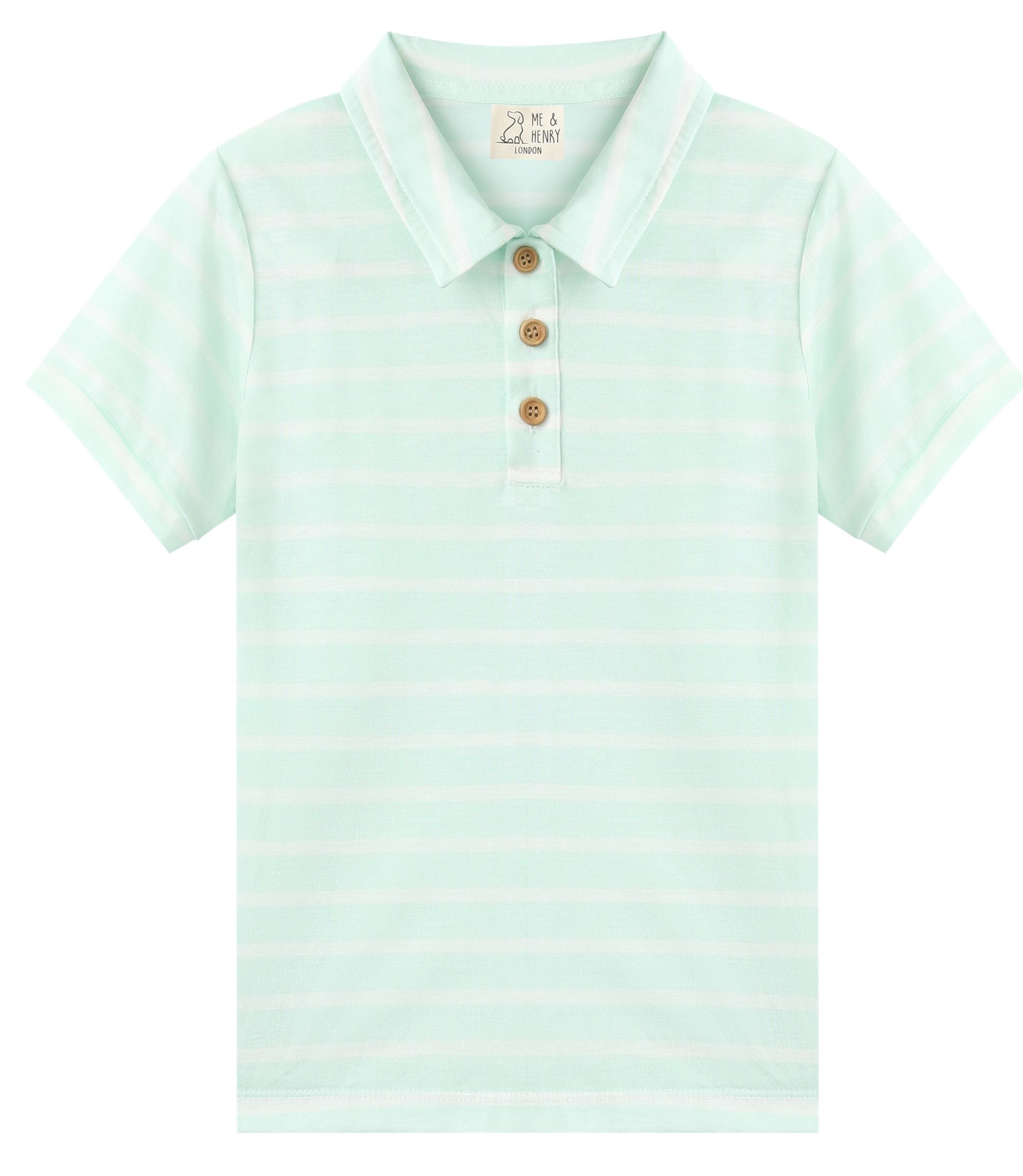 Me & Henry Starboard Printed Polo | Mint Stripe