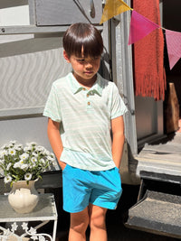 Me & Henry Starboard Printed Polo | Mint Stripe