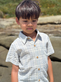 Me & Henry Newport Woven Shirt | Chambray/Cream Plaid