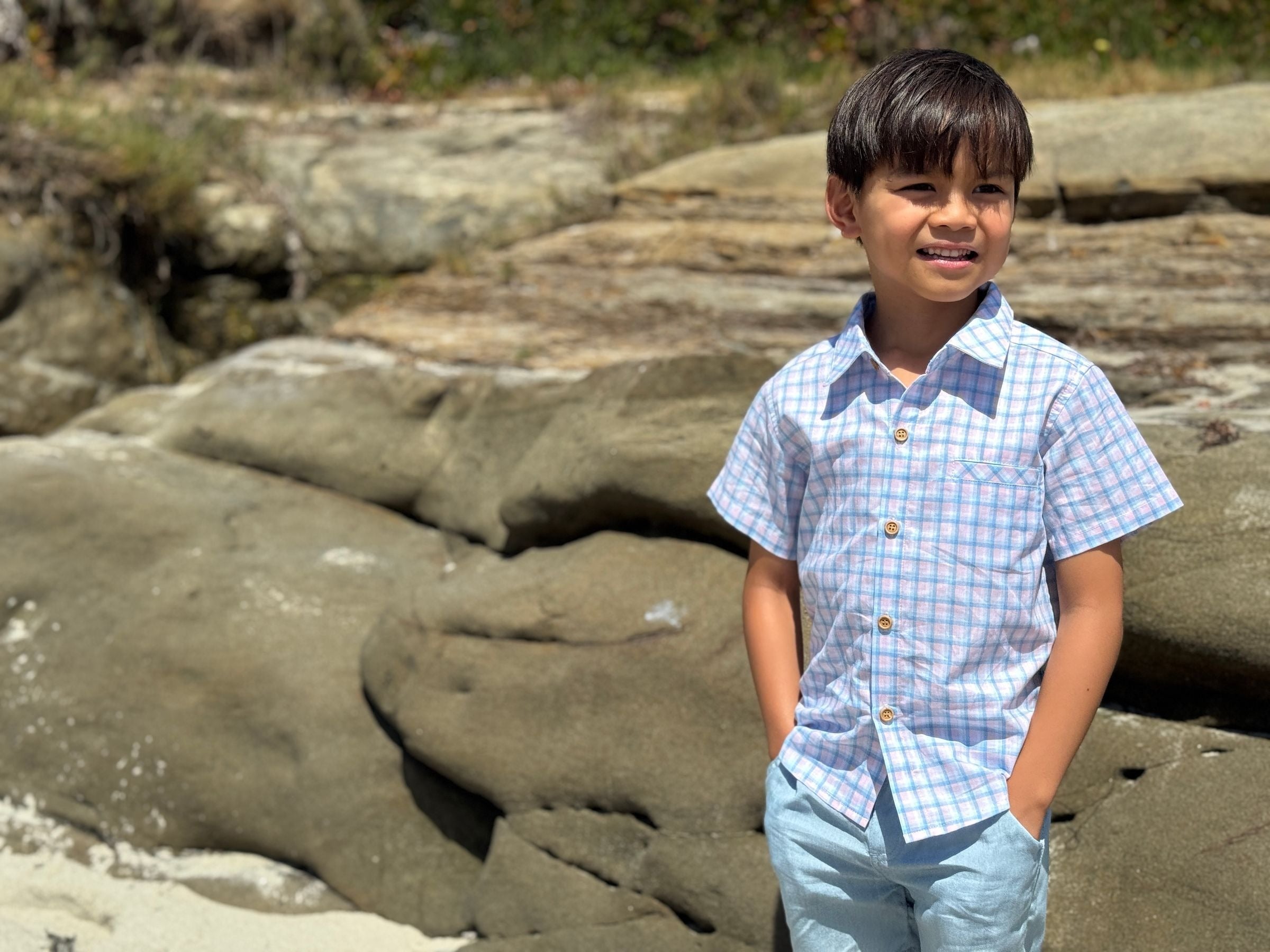 Me & Henry Newport Woven Shirt | Pink/Blue Plaid