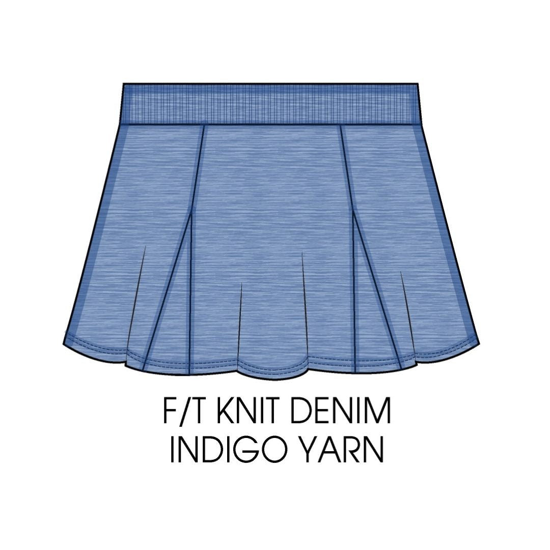 Paper Flower Denim Skort Indigo Yarn