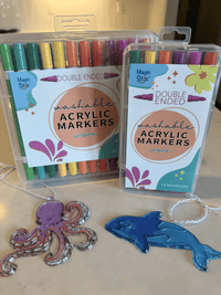 The Pencil Grip Magic Stix, Double-Ended Washable Acrylic Markers– Dual Tip (Bullet + Fine), 24 Pack