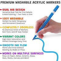 The Pencil Grip Magic Stix, Double-Ended Washable Acrylic Markers– Dual Tip (Bullet + Fine), 24 Pack