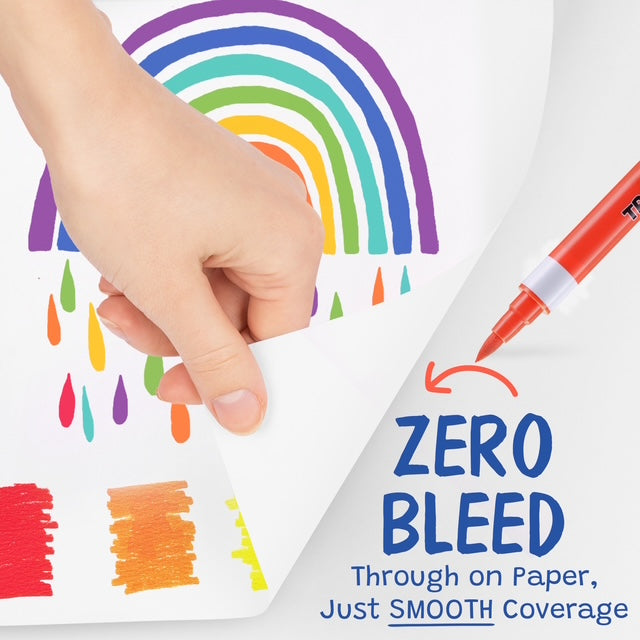 The Pencil Grip Magic Stix, Double-Ended Washable Acrylic Markers– Dual Tip (Bullet + Fine), 24 Pack