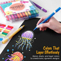 The Pencil Grip Magic Stix, Double-Ended Washable Acrylic Markers– Dual Tip (Bullet + Fine), 24 Pack