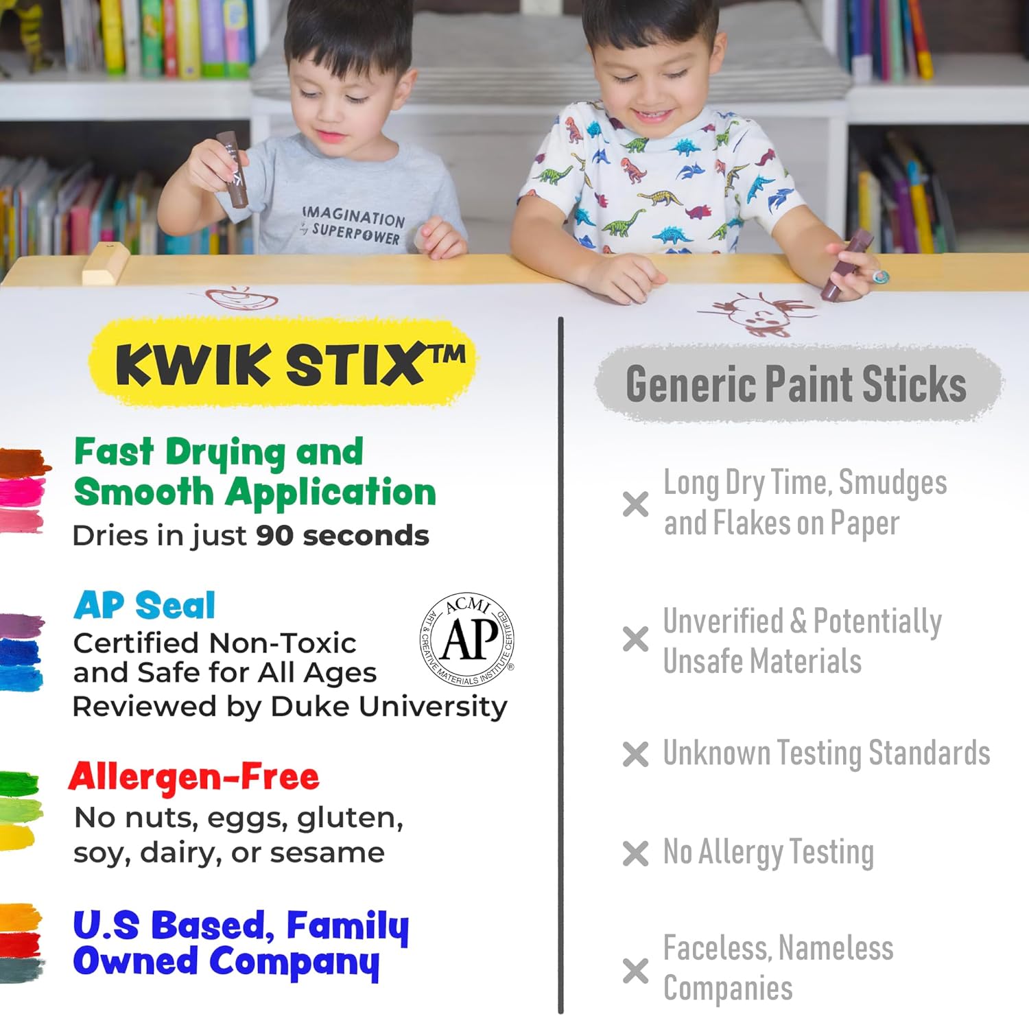 The Pencil Grip Kwik Stix Paint Sticks Cuties, Set of 12 Colors