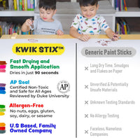 The Pencil Grip Kwik Stix Paint Sticks, Set of 10 Jewel Tones
