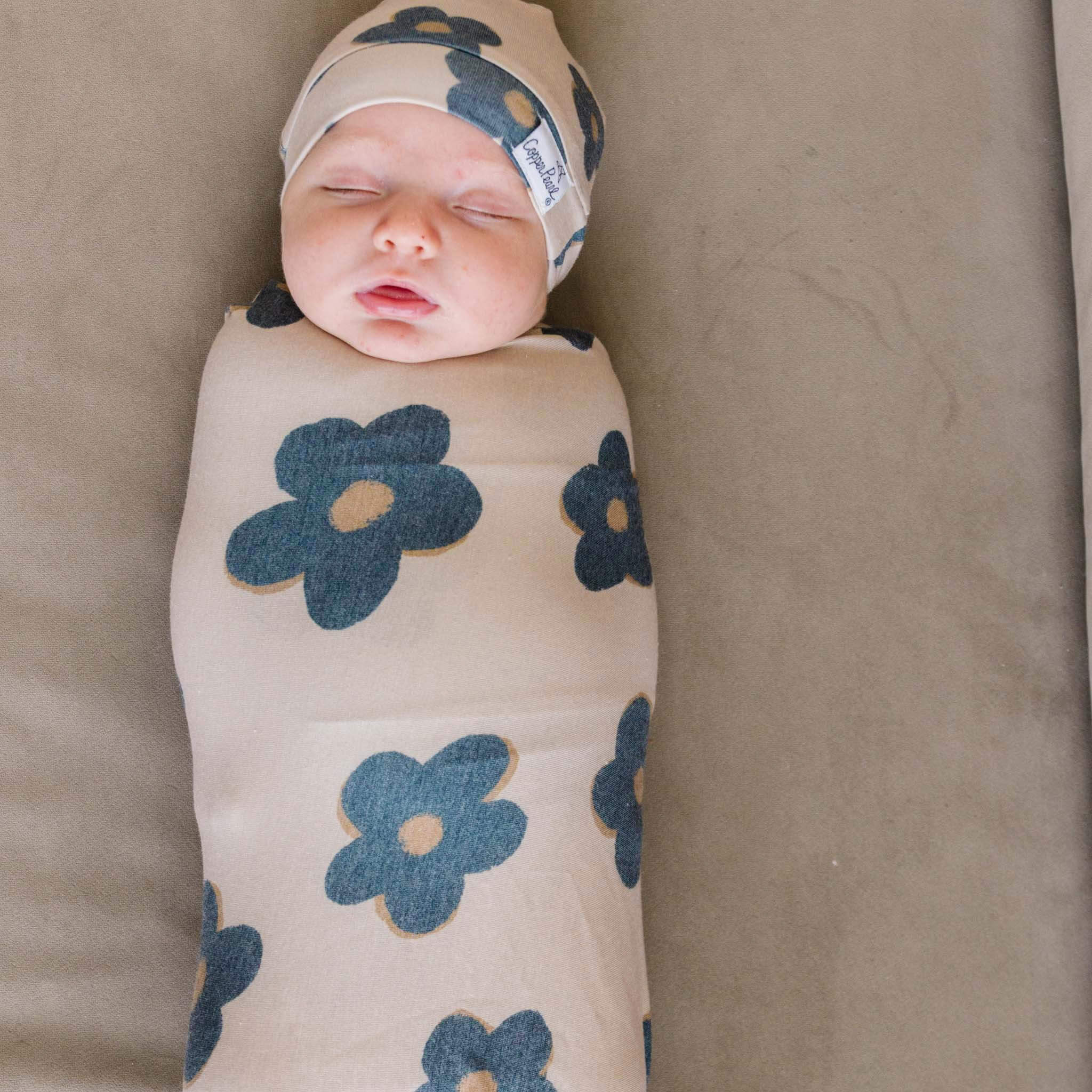 Copper Pearl Knit Swaddle Blanket | Gemma In Tan