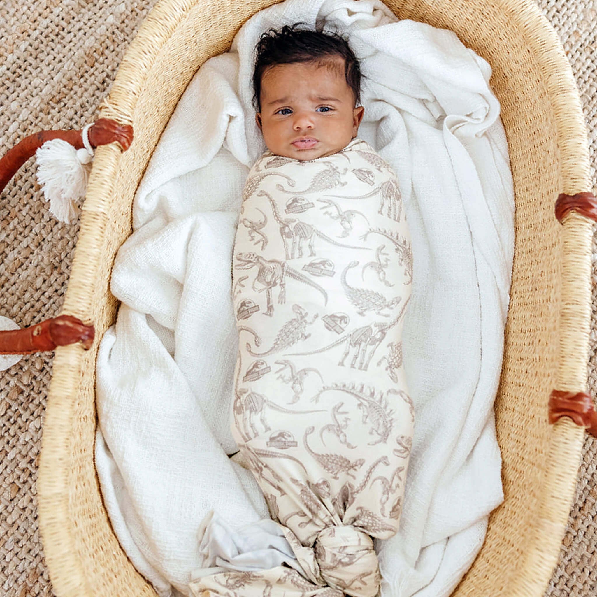 Copper Pearl Knit Swaddle Blanket | Jurassic Park Fossils