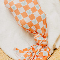 Copper Pearl Knit Swaddle Blanket | Mickey Mouse Check