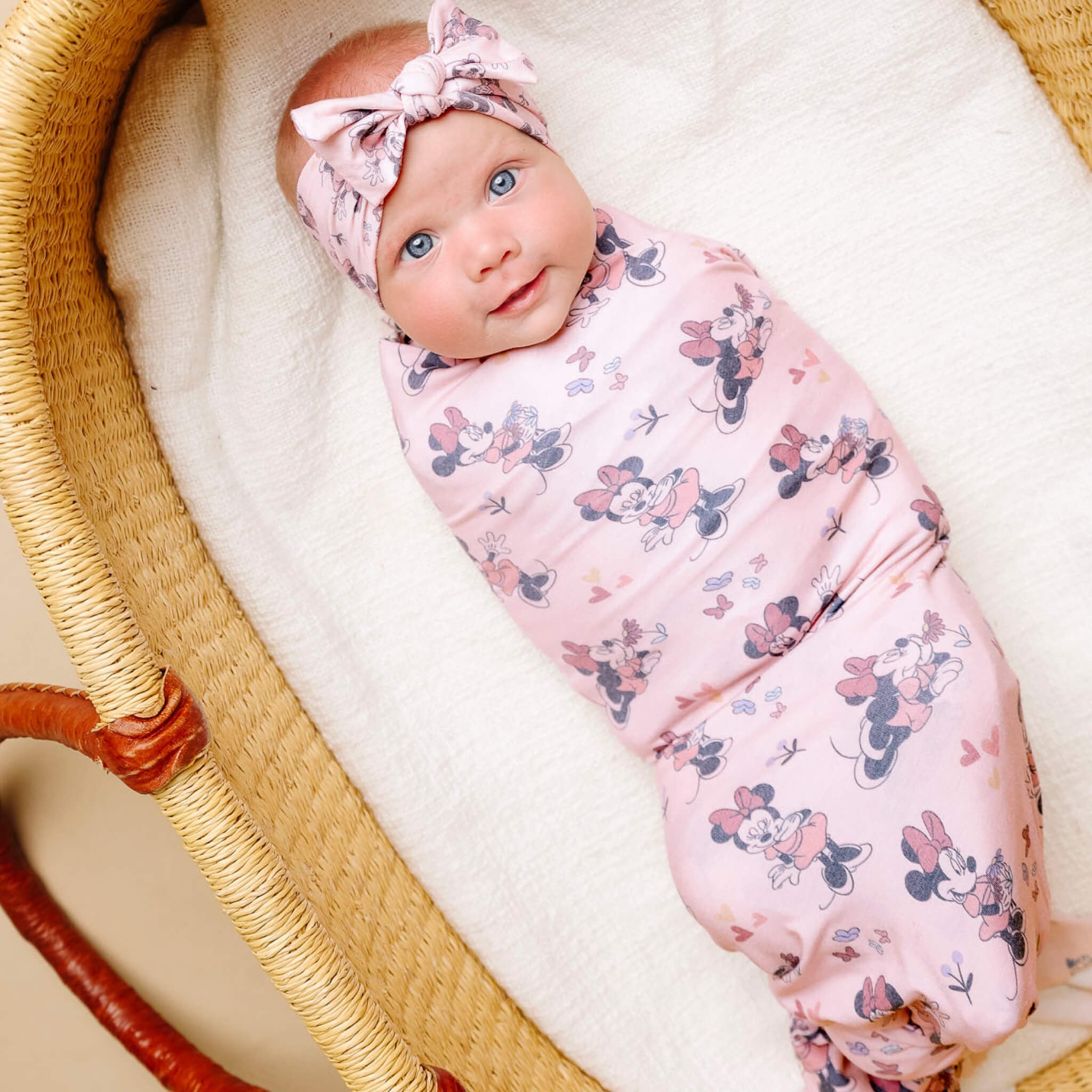 Copper Pearl Knit Swaddle Blanket | Minnie Mouse