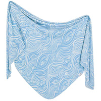 Copper Pearl Knit Swaddle Blanket | Surf