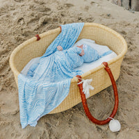 Copper Pearl Knit Swaddle Blanket | Surf