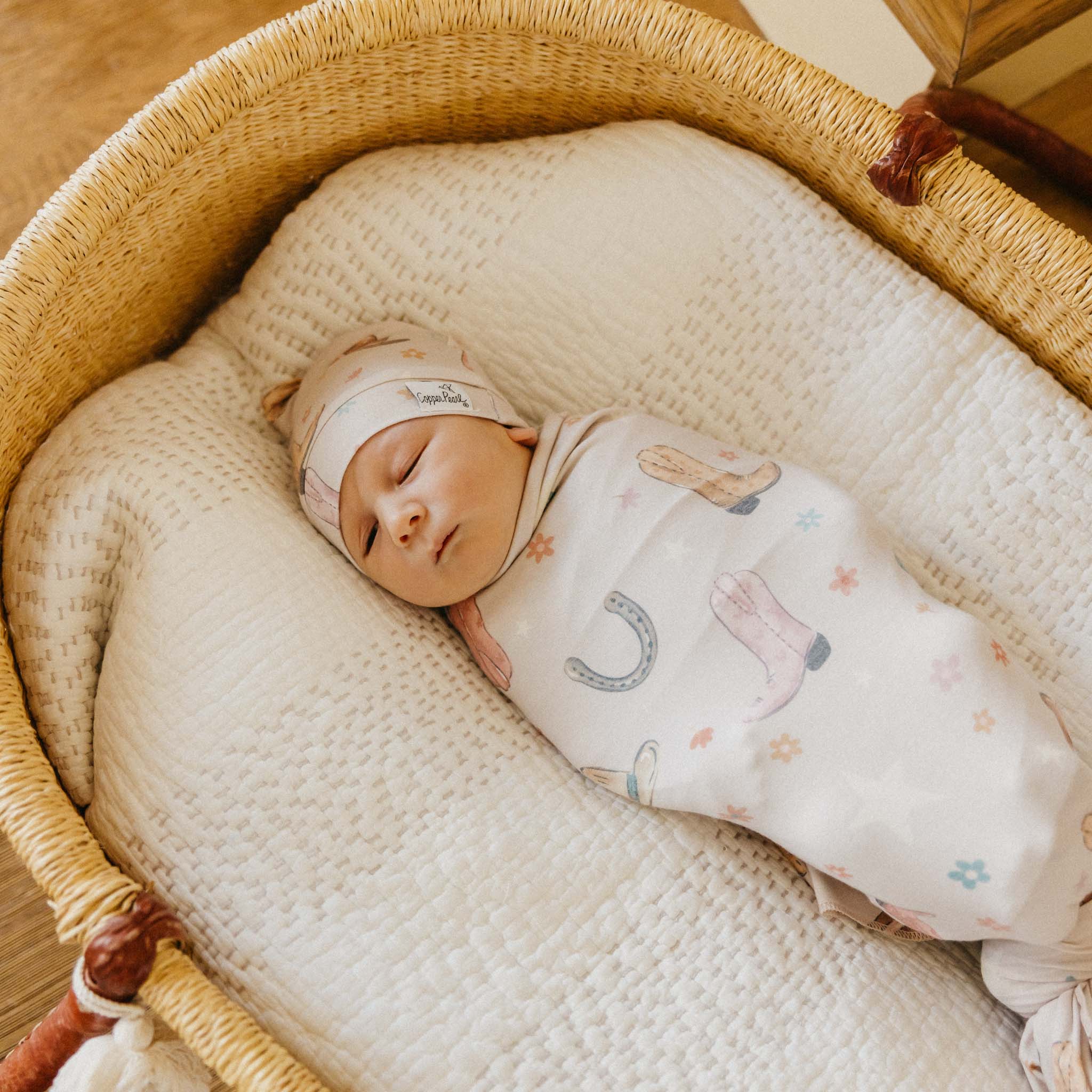 Copper Pearl Knit Swaddle Blanket | Cheyenne