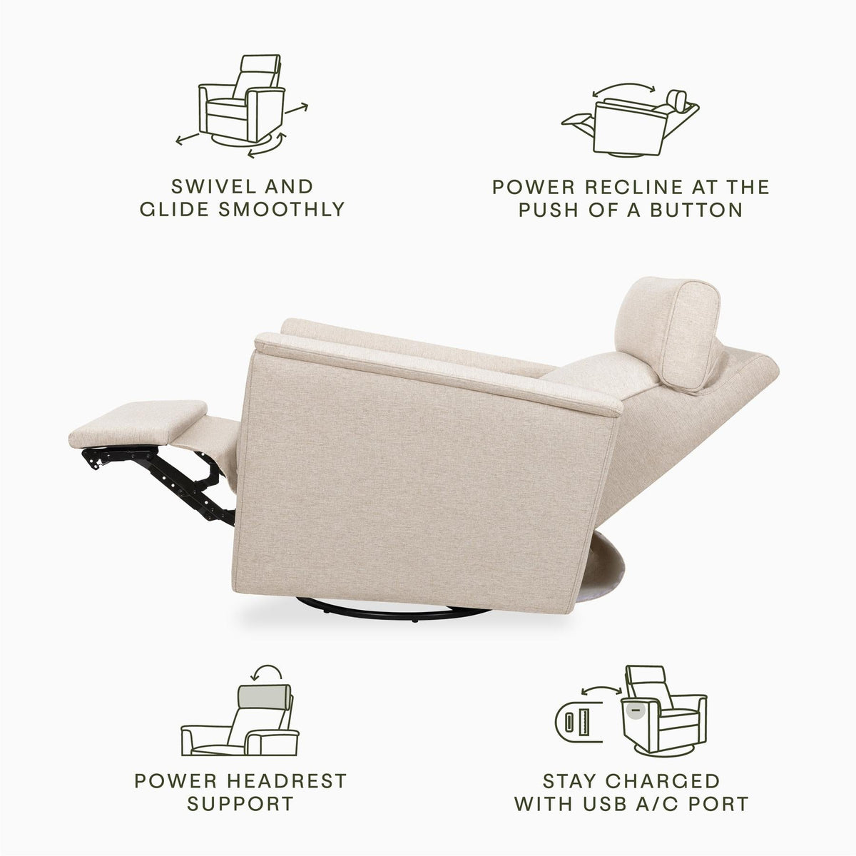 Namesake Willa Plus Power Glider Recliner + Power Headrest