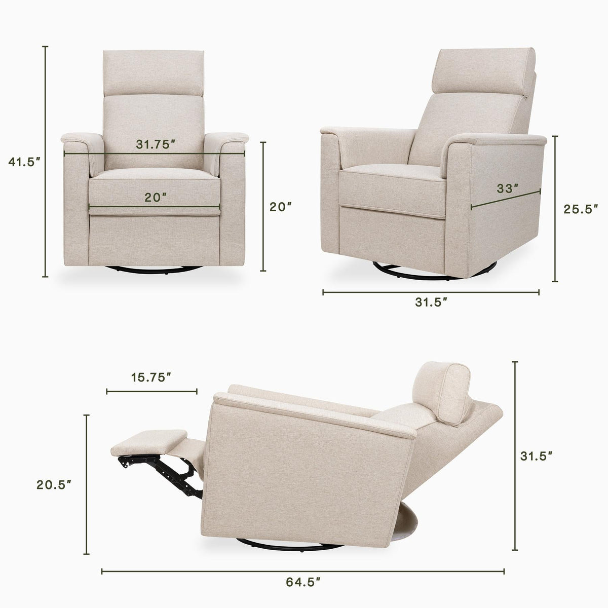 Namesake Willa Plus Power Glider Recliner + Power Headrest