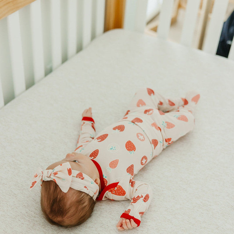 Copper Pearl Knit Headband Bow | Strawberry