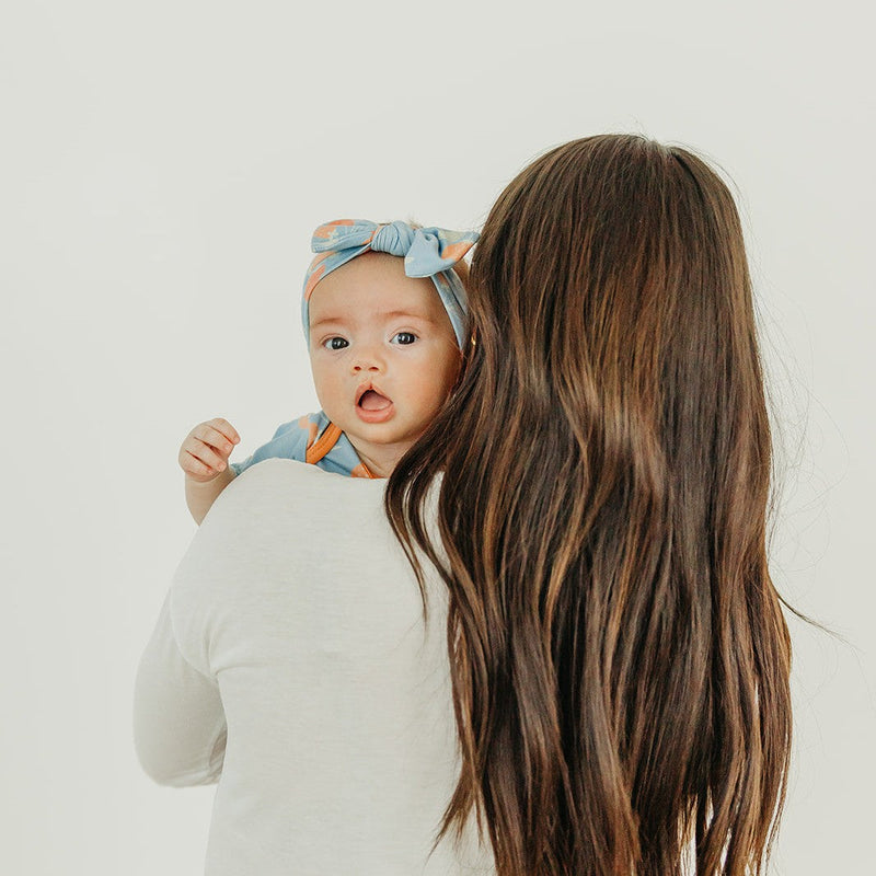 Copper Pearl Knit Headband Bow | Clementine