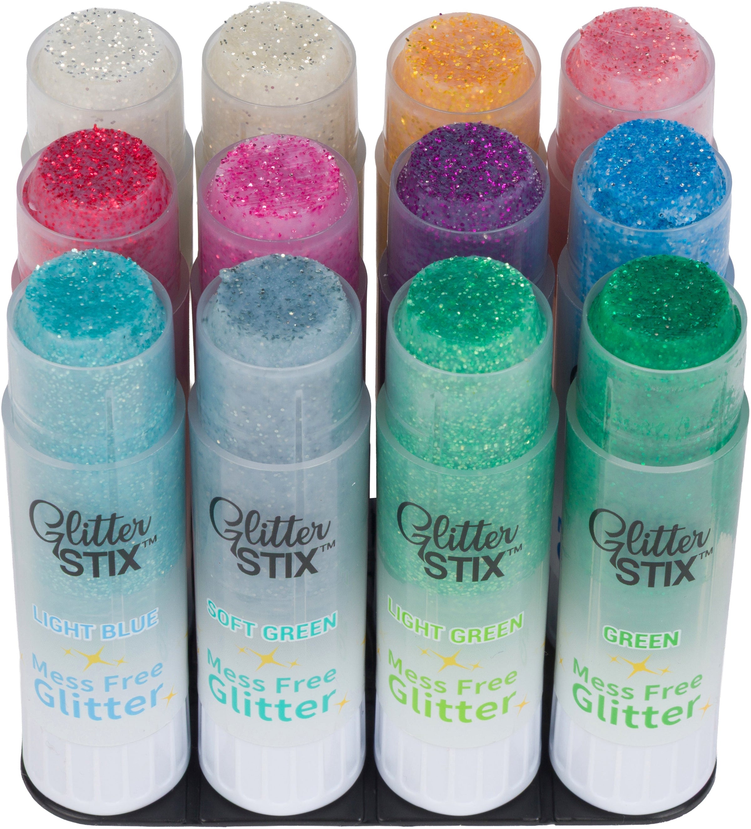 The Pencil Grip Glitter Stix, Mess Free Glitter, Set of 12 Colors