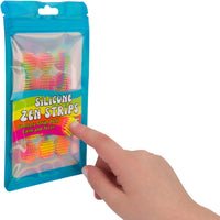 The Pencil Grip Silicone Mini Zen Dots, Neon, Textured Fidget Strips, 15 Pack