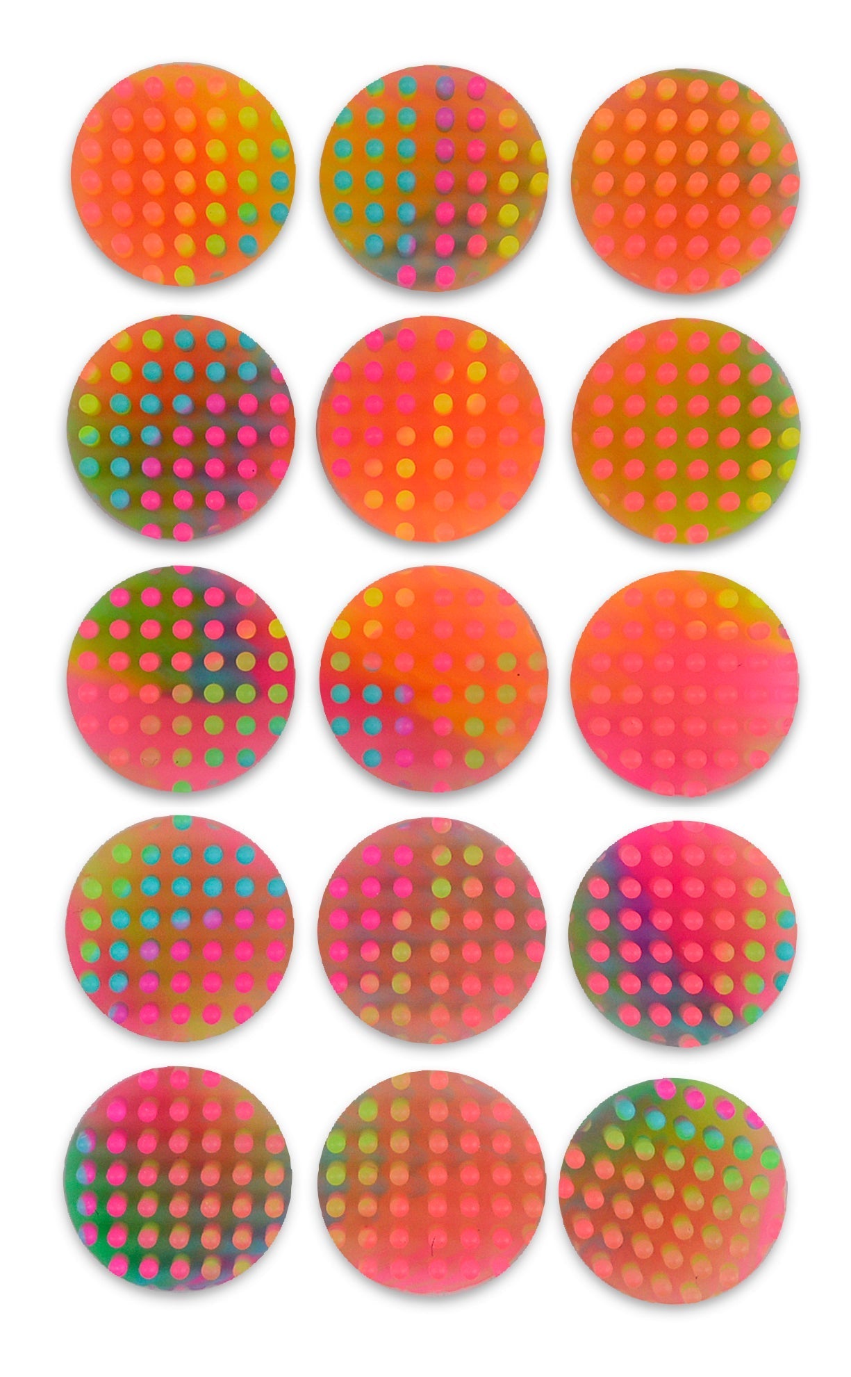 The Pencil Grip Silicone Mini Zen Dots, Neon, Textured Fidget Strips, 15 Pack