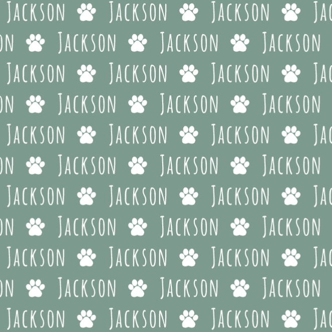 Sugar + Maple Plush Minky Fleece Personalized Blanket | Paw Icon Repeating Name