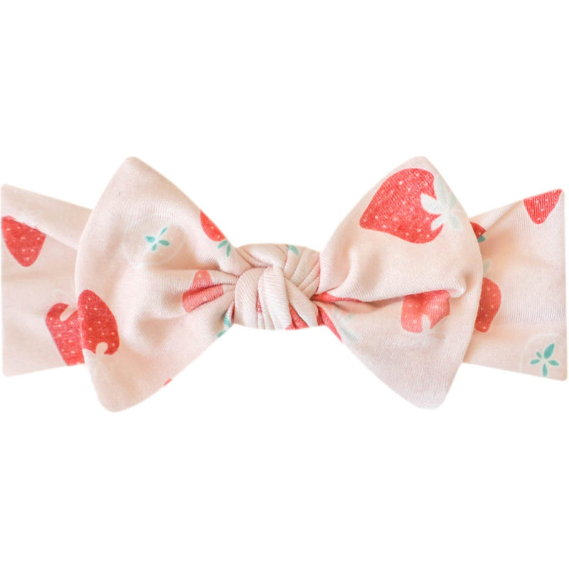 Copper Pearl Knit Headband Bow | Strawberry