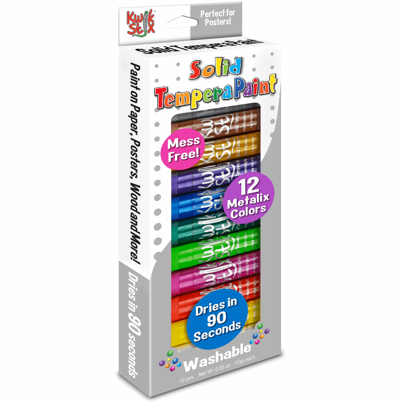 The Pencil Grip Kwik Stix Paint Sticks, Set of 12 Metalix Colors