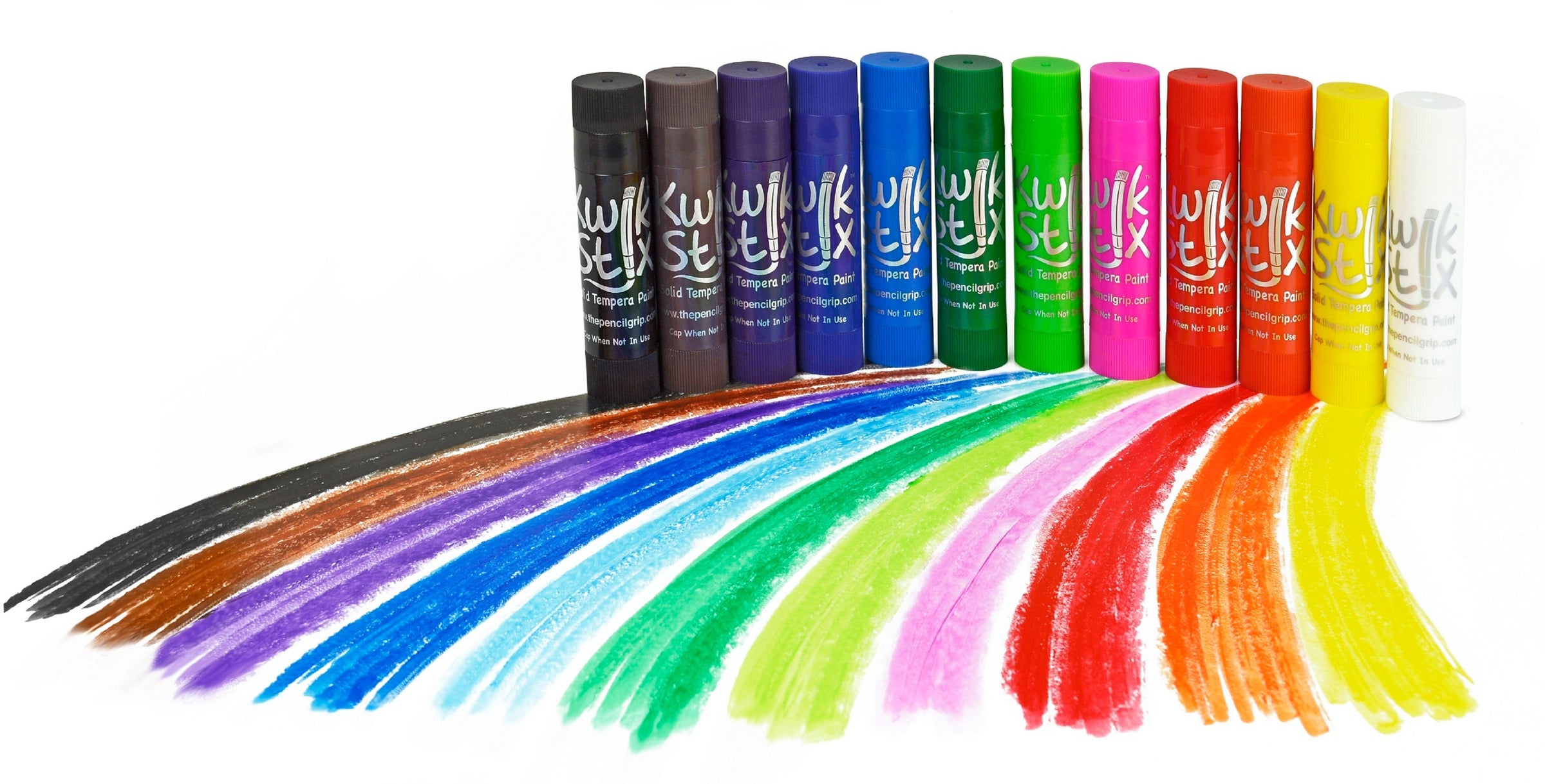 The Pencil Grip Kwik Stix Paint Sticks, Set of 24: Classic, Neon & Metallic