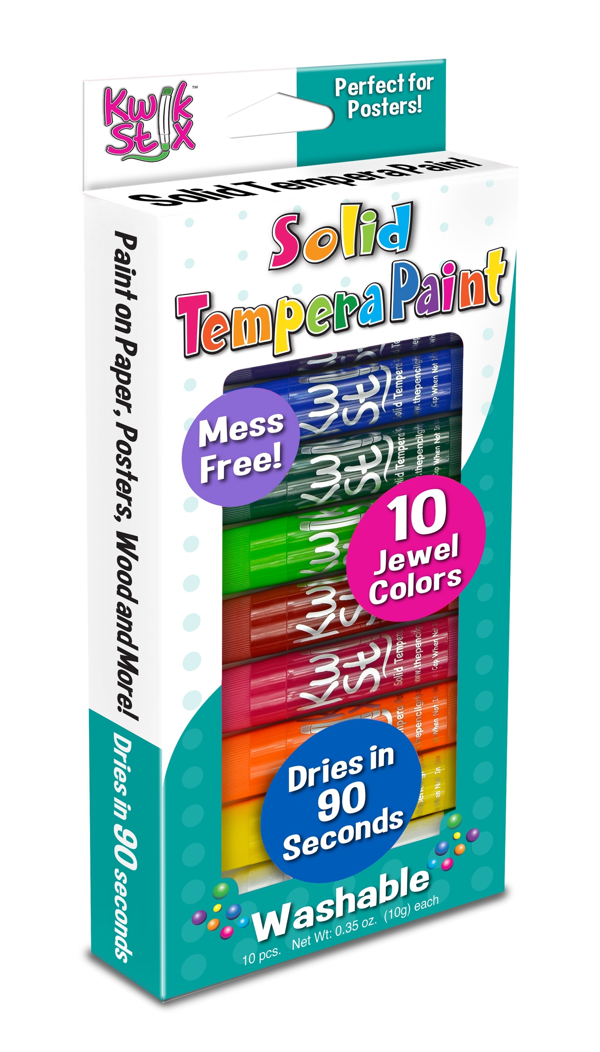 The Pencil Grip Kwik Stix Paint Sticks, Set of 10 Jewel Tones