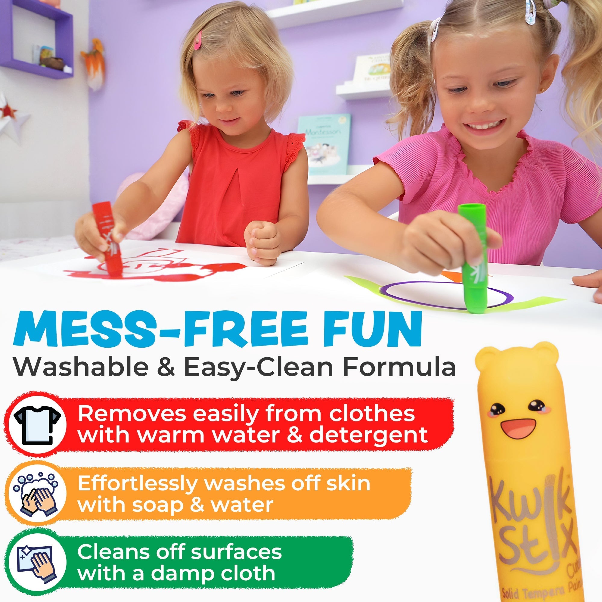 The Pencil Grip Kwik Stix Paint Sticks Cuties, Set of 12 Colors