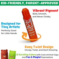 The Pencil Grip Kwik Stix Paint Sticks Cuties, Set of 12 Colors