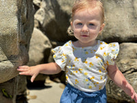 Vignette Wren Onesies | Blue & Yellow Stripe/Floral/Pointelle