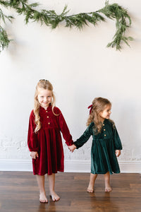 Velvet Fawn Samantha Dress | Cranberry Velvet